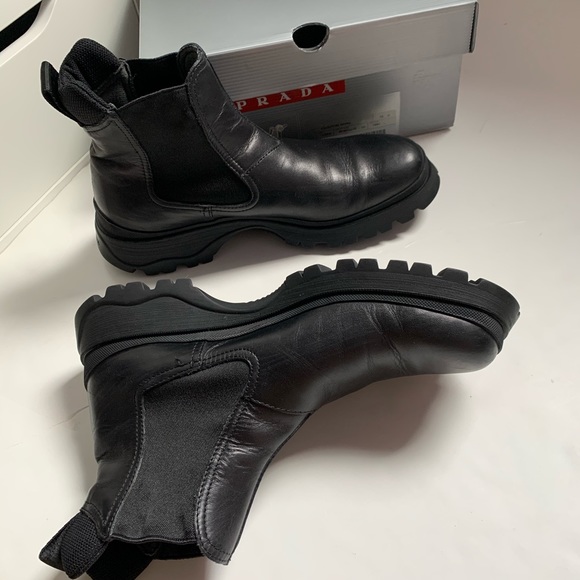 Prada Chunky Combat Lug Sole Boots bootie ankle - Picture 8 of 12